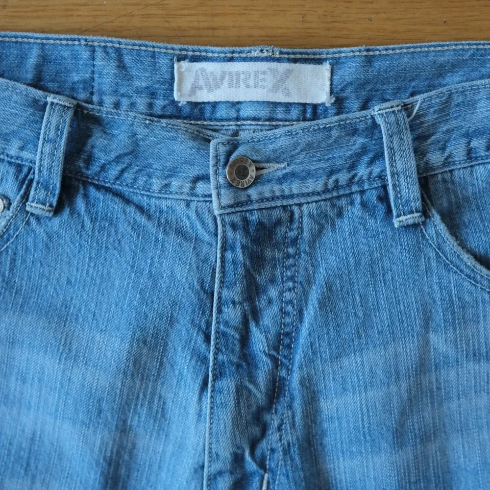 Avirex Denim Shorts Mens Blue Baggy Y2K Streetwear 34 Jorts Streetwear Summer